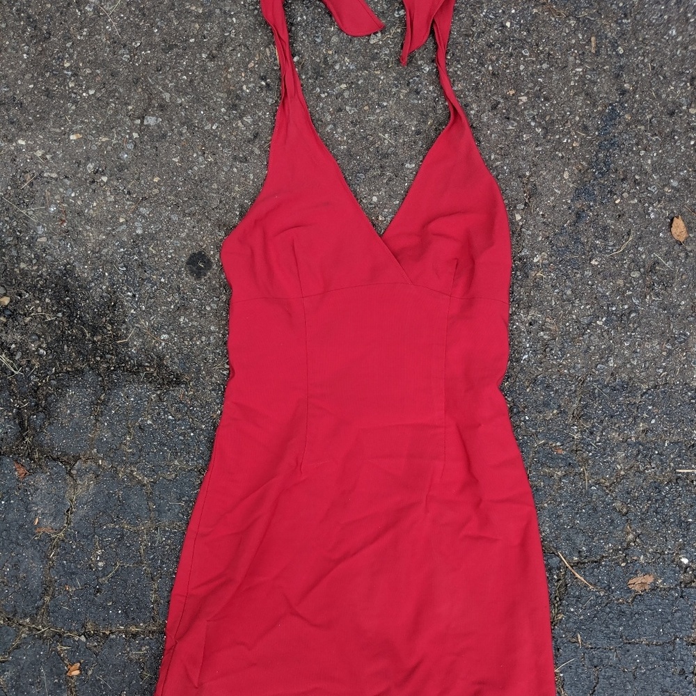 sexy red a-line dress